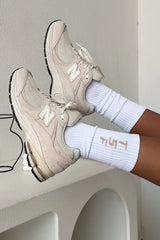 Missy Socks - White/Beige