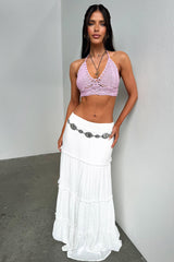Valetta Crochet Halter Crop - Pink