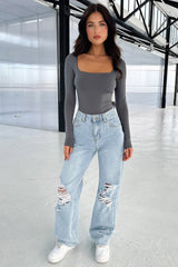 Nalia Bodysuit - Charcoal