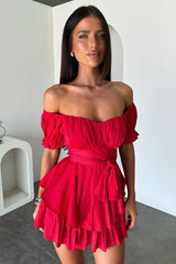 Ciera Playsuit - Red