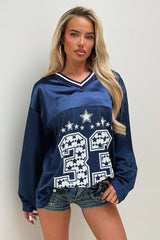 Greedy Long Sleeve Jersey Tee - Navy