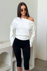 Tovah Off Shoulder Long Sleeve Knit - White