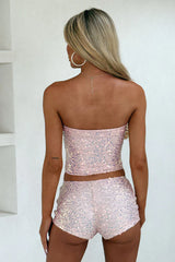 Valerie Sequin Shorts - Baby Pink