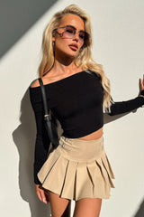 Monty Off Shoulder Long Sleeve Knit - Black
