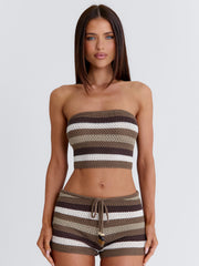LANAA SHORTS NEUTRAL STRIPE