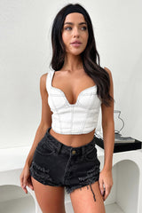 Jersey Denim Shorts - Black