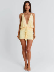 FINA MINI DRESS YELLOW POLKA DOT