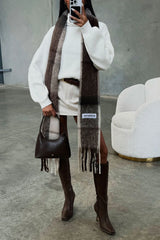 Zorino Scarf - Cream/Brown Plaid