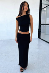 Vamika Off Shoulder Ruched Top - Black