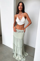 Harkee Crochet Halter Crop - White