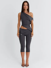 JULIETT CAPRI PANTS DARK GREY