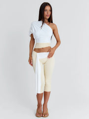 LINDAY CAPRI PANTS WHITE AND CREAM