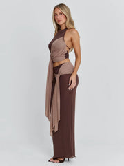 NERINA MAXI SKIRT CHOCOLATE