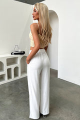 Lottie Embroidered Crop - Baby Yellow