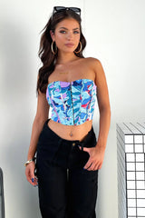 Jayde Corset - Blue Pattern