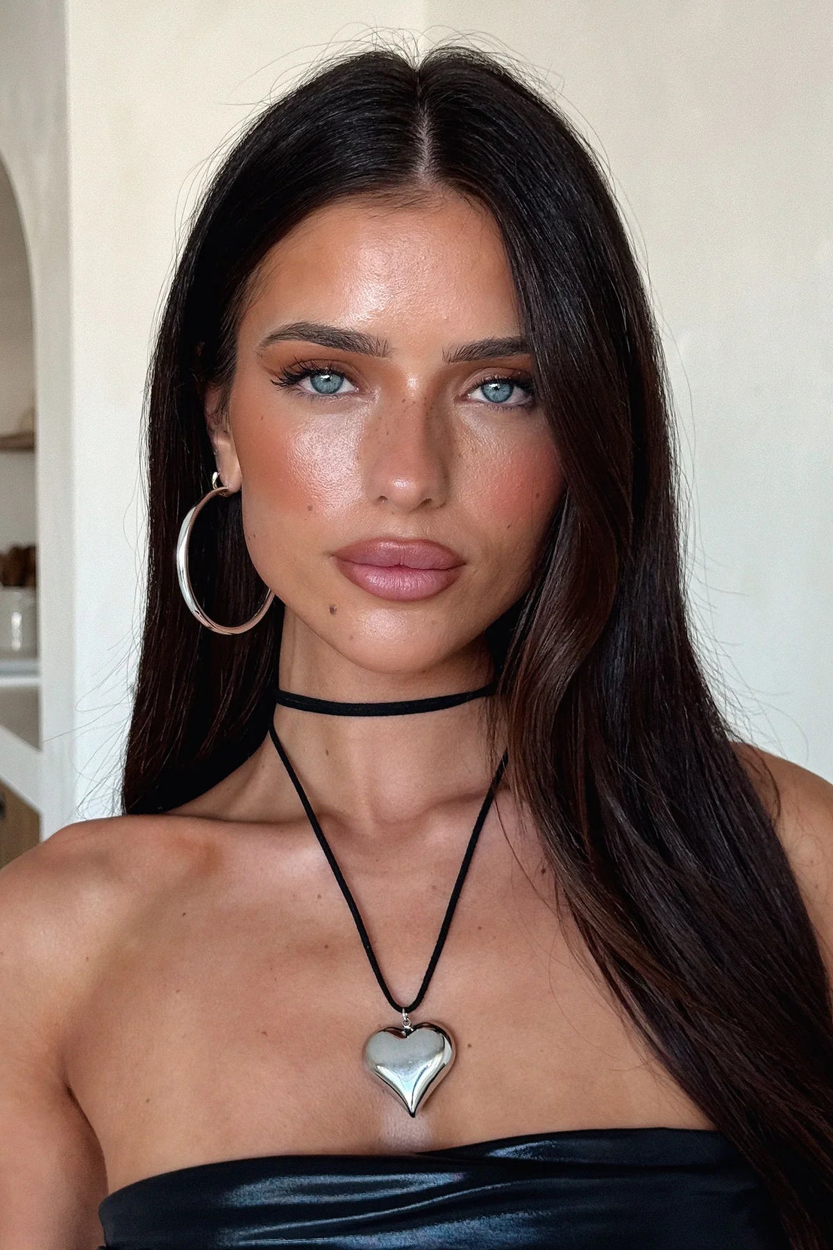 Bold Heart Necklace - Silver