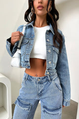 Adalia Mid Rise Wide Leg Jeans - Blue