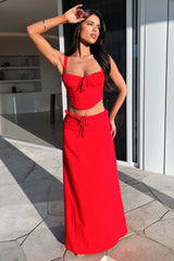 Nakia Maxi Skirt - Red