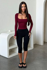 Andre Long Sleeve Top - Burgundy