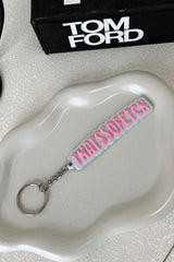 Rowan Keychain - Grey/Pink