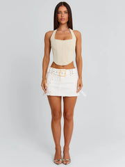 NOVAI MINI SKIRT WHITE